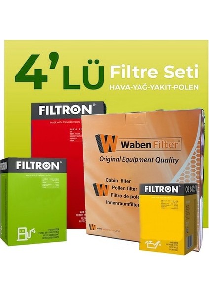 Skoda Octavia 1.6 Tdı Filtre Bakım Seti (2013-2019) 4 Lü