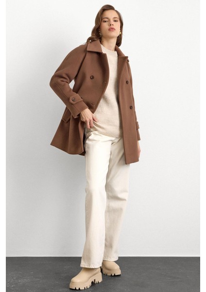 Reglan Kol Kruvaze Kısa Kaban A.KAHVE 3150 fırsatları