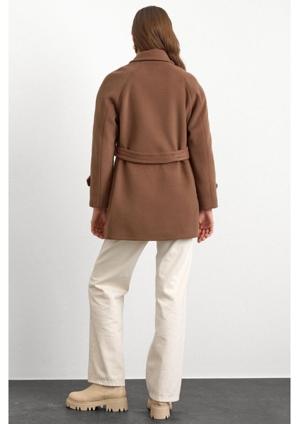 Reglan Kol Kruvaze Kısa Kaban A.KAHVE 3150