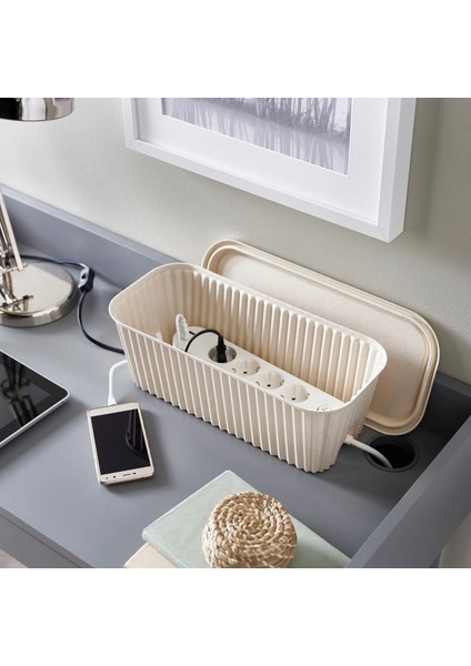 Honsnet Kablo Düzenleme Kutusu Natürel 38 x 18 x 14 cm