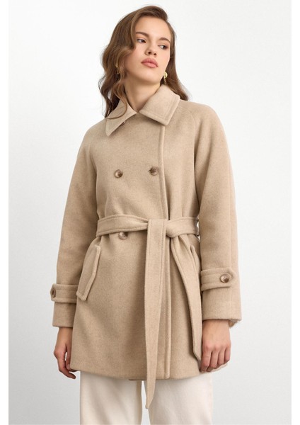 Reglan Kol Kruvaze Kısa Kaban TAŞ 3150