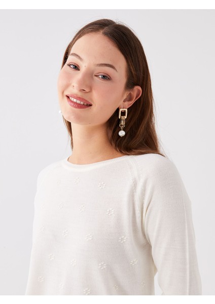 Yeni Sezon Bisiklet Yaka Kendinden Desenli Kadın Triko Kazak fiyatları