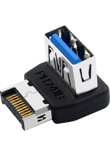 USB C Başlık Adaptörü Type-E - USB 3.1 90 Derece Direksiyon Dönüştürücü Bilgisayar Anakart Dahili Konnektörü PH741B (Yurt Dışından)