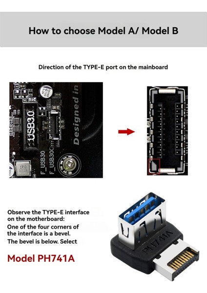USB C Başlık Adaptörü Type-E - USB 3.1 90 Derece Direksiyon Dönüştürücü Bilgisayar Anakart Dahili Konnektörü PH741B (Yurt Dışından) fiyatları