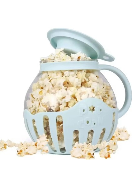 Mikrodalga Patlamış Mısır Makinesi Kovası Mikrodalga Kase Mini Makine Güvenli Silikon Kapaklı Patlamış Mısır Makinesi Mavi (Yurt Dışından)