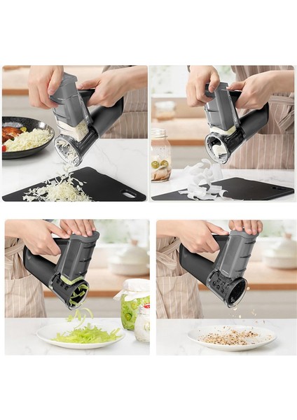 Elektrikli Peynir Rendesi Taşınabilir Salata Makinesi 4 Farklı Bıçak Şeklinde 40W Elektrikli Döner Dilimleyici Parçalayıcı Siyah (Yurt Dışından) modelleri