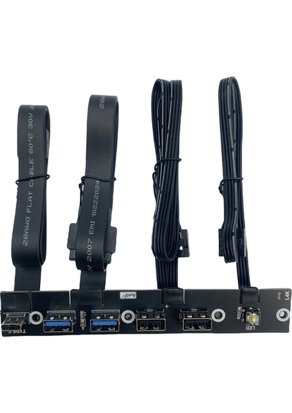 USB 3.0 Ön Panel Hub Io Paneli 2 Portlu Usb3.0+2 Portlu Usb2.0+1 Portlu Type-C 20G+LED Anahtarı Pc Kasası Masaüstü Siyah (Yurt Dışından)