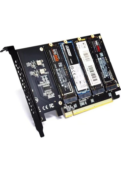M.2 Nvme - Pcıe X16 Adaptör Dönüştürücü Kartı 4 Portlu Nvme Genişletme Kartı 2230 2242 2260 2280 SSD Için (Yurt Dışından) modelleri