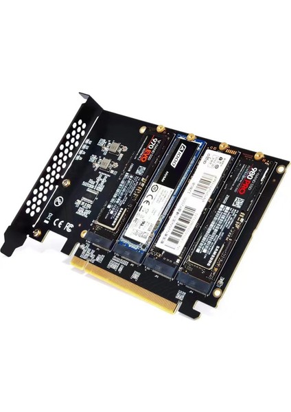 M.2 Nvme - Pcıe X16 Adaptör Dönüştürücü Kartı 4 Portlu Nvme Genişletme Kartı 2230 2242 2260 2280 SSD Için (Yurt Dışından) fırsatları