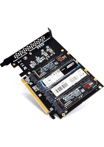 M.2 Nvme - Pcıe X16 Adaptör Dönüştürücü Kartı 4 Portlu Nvme Genişletme Kartı 2230 2242 2260 2280 SSD Için (Yurt Dışından) indirimleri