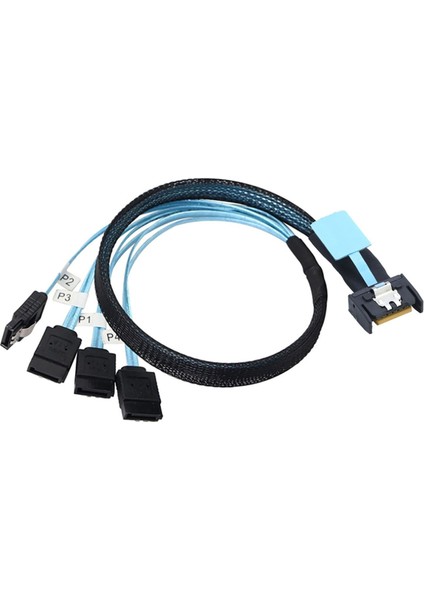 Slimsas 8654 Mcıo 4ı 38PIN - 4x Sata Kablosu Pcıe5.0 Pcı-E Sunucu Veri Bağlantı Uzatma Kablosu Yüksek Hızlı 1m (Yurt Dışından)