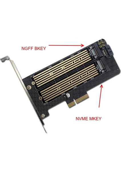 Mkey Bkey ile Çift Protokollü M.2 Nvme ve Ngff Ssd'den Pcı Express M.2 Adaptör Kartı (Yurt Dışından) modelleri