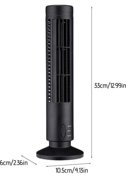 Kule Fan Mini Masaüstü Kanatsız Vantilatör, Öğrenci Ofisi Ev Dikey Masaüstü Vantilatörü, Ev Ofisi ve Yatak Odası Için Uygun (Yurt Dışından)