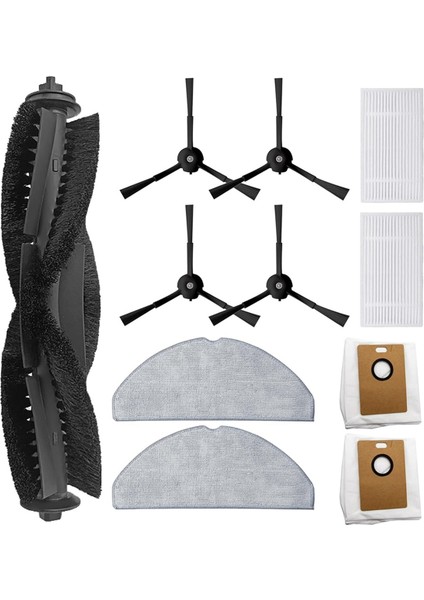 Tapo RV30 Max Plus / RV20 Max Plus Elektrikli Süpürge Parçaları Için 11 Adet Ana Yan Fırça Filtreleri Paspas Bezi Toz Torbaları (Yurt Dışından) modelleri