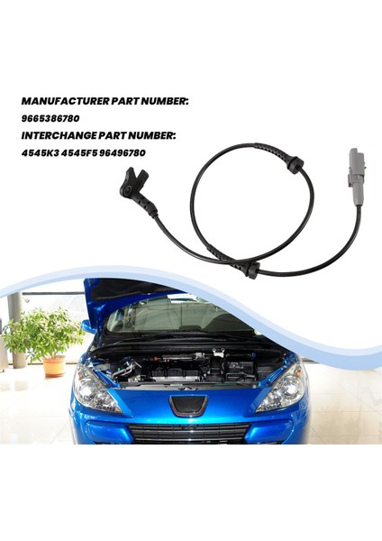 9665386780 Abs Tekerlek Hız Sensörü Fiş Ön Sol Sağ 4545K3 4545F5 96496780 Peugeot 307 308 Citroen C4 Ds4 (Yurt Dışından) fırsatları
