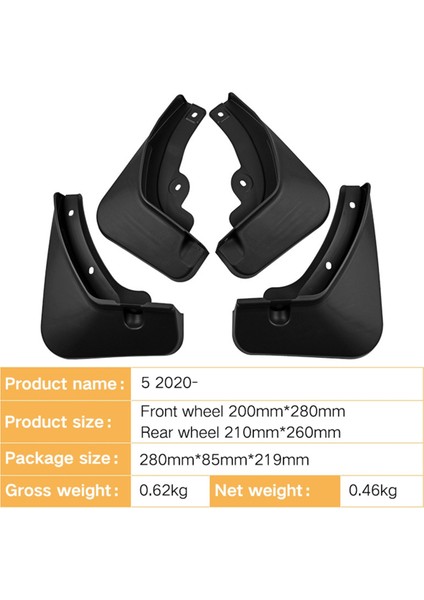 Hyundai Ioniq 5 2020+ Sıçrama Guard Fender Guard Dış Parçaları Için Araba Çamurluk Çamurlukları Araç Aksesuarları, 4 Pcs (Yurt Dışından) modelleri