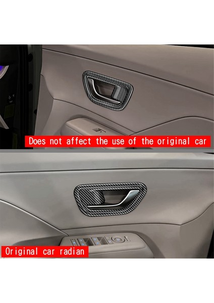Araba Iç Kapı Kolu Kase Kapağı Hyundai Kona 2024+ Araba Iç Aksesuarları Karbon Fiber Desen (Yurt Dışından) indirimleri