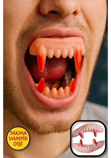 Cadılar Bayramı Halloween Vampir Takma Diş Cosplay Parti Kostüm Aksesuarı 1 Adet