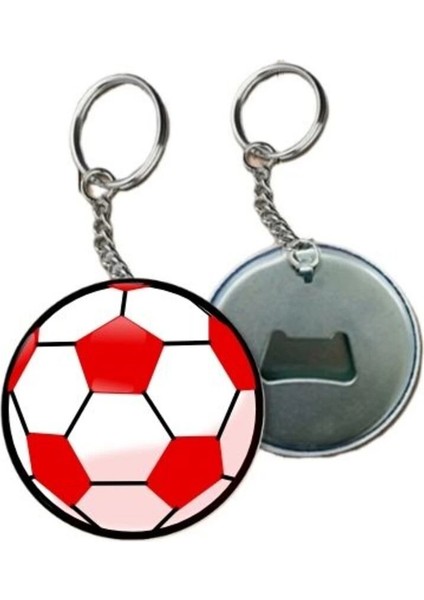 Açacaklı Kırmızı Beyaz Top Anahtarlık