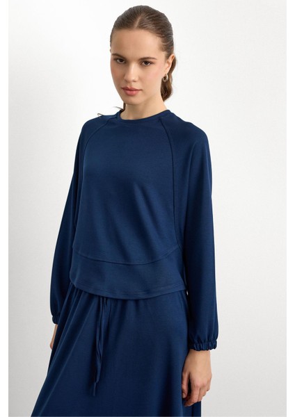 Bisiklet Yaka Örme Sweat Etekli Takım Lacivert 9386-TK indirimleri