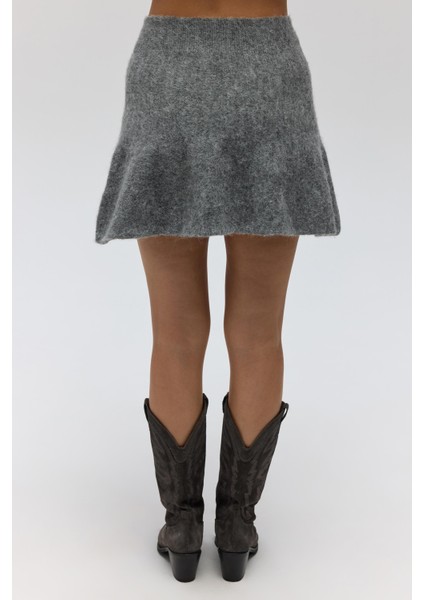 Nordis Volanlı Gri Triko Mini Etek indirimleri