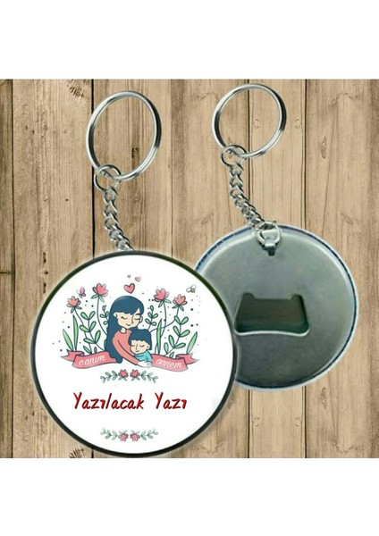 Anneler Günü Hediyesi Isime Özel Anahtarlık ( Açacaklı Anahtarlık )