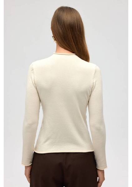 Serina Balıkçı Yaka Bej Ince Triko indirimleri