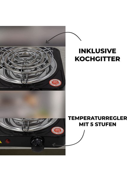 Premium Elektrikli Tekli Ocak 1000W - 5 Güç Seviyesi Katı Elektrikli Ocak Üstü Tekli Ofis, Seyahat ve Ev Için Ab Fişi (Yurt Dışından) fırsatları