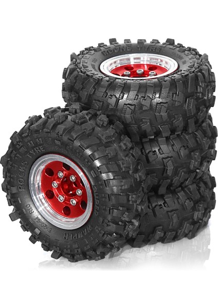 1/18 1/24 Rc Paletli Araç TRX4M SCX24 FCX24 Yükseltme Parçaları Kırmızı Için 4 Adet 51 mm 1,0 Inç Metal Beadlock Tekerlek Lastiği Seti (Yurt Dışından)