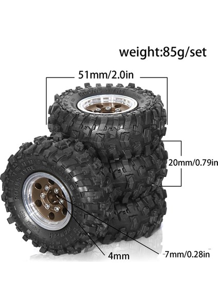 1/18 1/24 Rc Paletli Araç TRX4M SCX24 FCX24 Yükseltme Parçaları Kırmızı Için 4 Adet 51 mm 1,0 Inç Metal Beadlock Tekerlek Lastiği Seti (Yurt Dışından) fiyatları