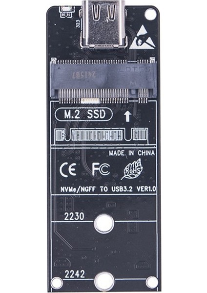 M.2 - Type-C SSD Muhafaza Adaptörü Nvme Ngff HDD Muhafaza Ara Kartı 20 Gbps Desteği 2230 2242 2260 2280 Boyut SSD (Yurt Dışından)
