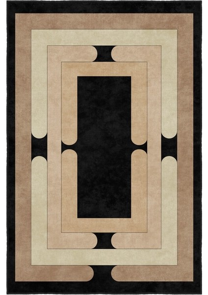 Stil Sahibi Mekanlara Yıkanabilir Kaymaz Geometrik Halı fırsatları