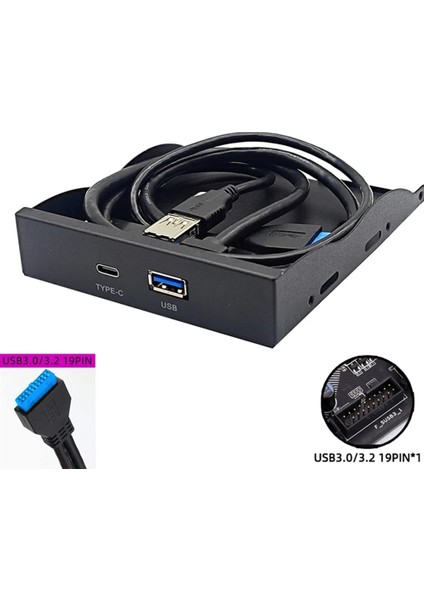 Pc Için USB 3.0 Ön Panel 1 Port Usb3.0 + 1 Port Usb3.1 Tip-C Hub Adaptörü VL162 Çip Usb3.2 Gen1 5gb 3,5 Inç Disket Sürücüsü Için (Yurt Dışından) indirimleri
