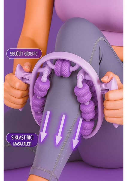 Ayarlanabilir Mor Masaj Aleti, Lenf Drenaj Rulosu, 13 Tekerlekli Sıkılaştırıcı