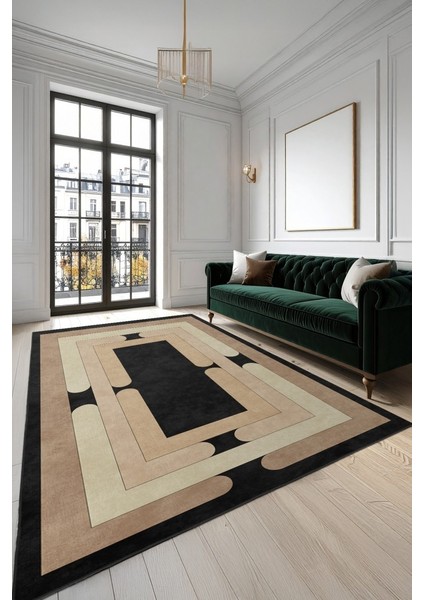 Stil Sahibi Mekanlara Yıkanabilir Kaymaz Geometrik Halı modelleri