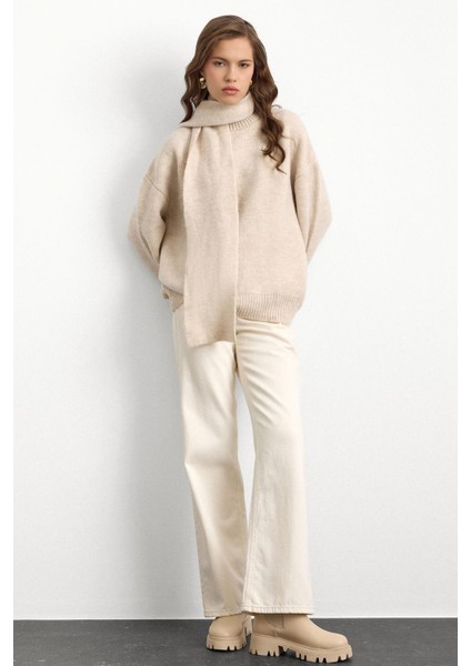 Bisiklet Yaka Atkı Salaş Kalın Kazak Taş 8280 fiyatları