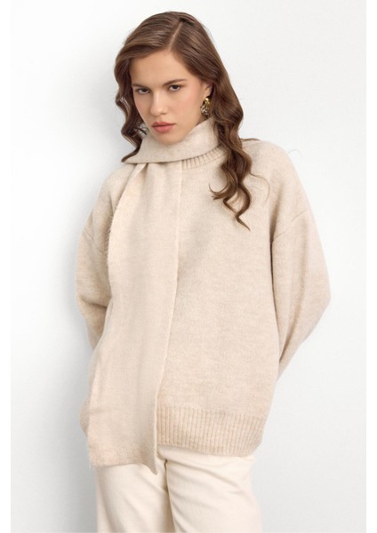 Bisiklet Yaka Atkı Salaş Kalın Kazak Taş 8280 fırsatları