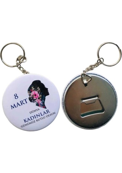 Kadınlar Gününe Özel Anahtarlık - 8 Mart Açacaklı Anahtarlık ( 10 Adet )
