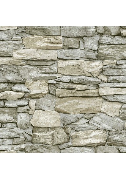 Kale Taş Duvar Desenli Kendinden Yapışkanlı 3D Duvar Raf Kapı Kaplama Kağıdı 3 Metre 60 cm modelleri