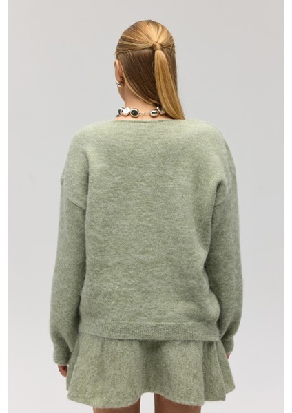 Nordis Volanlı Yeşil Triko Mini Etek indirimleri