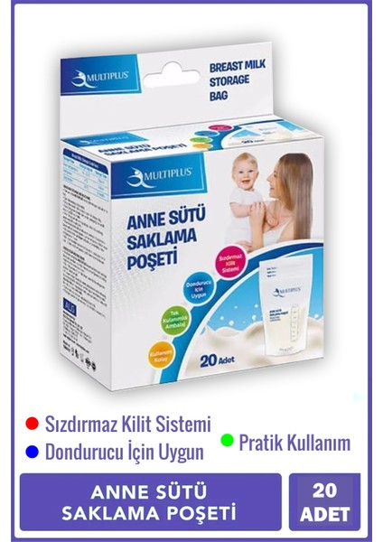 Anne Sütü Saklama Poşeti 20 Adet Sızdırmaz Tasarım ile Güvenli Saklama indirimleri
