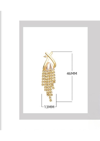 ADORE-R0017 Zirkonyum Püsküllü Altın Fransız Küpe (Yurt Dışından) fiyatları