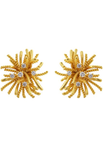 ADORE-R0135 Altın Karahindiba Tasarımlı Kadın Küpeleri (Yurt Dışından)