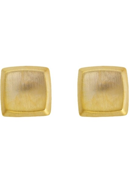 ADORE-R0159 Altın Fırçalanmış Kare Küpe (Yurt Dışından)