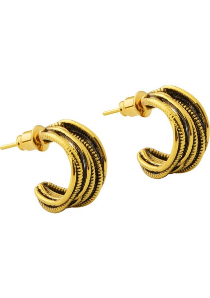 ADORE-R0318 Altın Avrupa ve Amerikan Retro C Şeklinde Çivi Küpeler (Yurt Dışından)