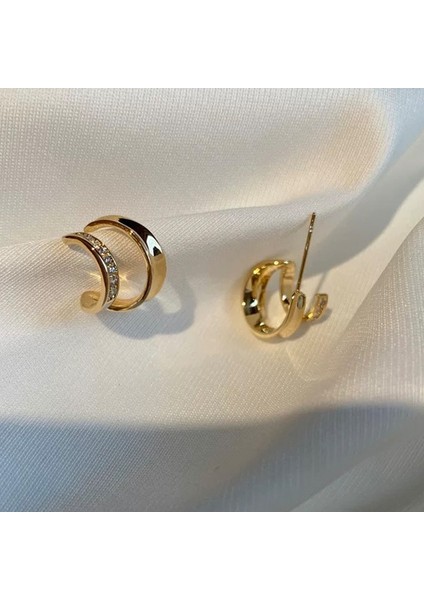 ADORE-A-881 Altın Çift Katmanlı Zirkonyum Küpe (Yurt Dışından) fiyatları