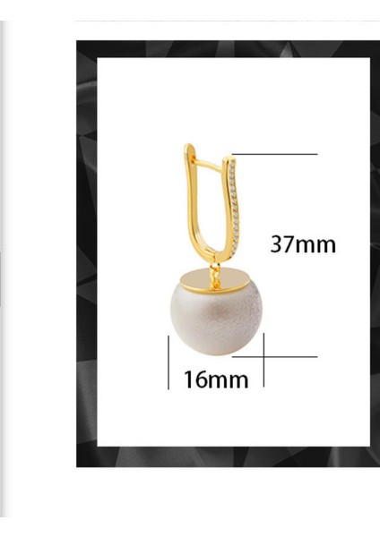 ADORE-R0332 Altın U Şeklinde Zirkonya Inci Kadın Küpeleri (Yurt Dışından) fiyatları