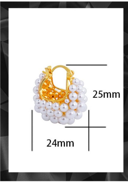 ADORE-R0137 Altın Fransız Incisi Sepet Sırtlı Küpeler (Yurt Dışından) fiyatları