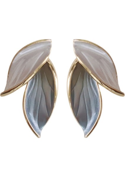 ADORE-E6730-18-2 Mavi Yaprak Tasarımlı Kadın Küpeleri (Yurt Dışından)