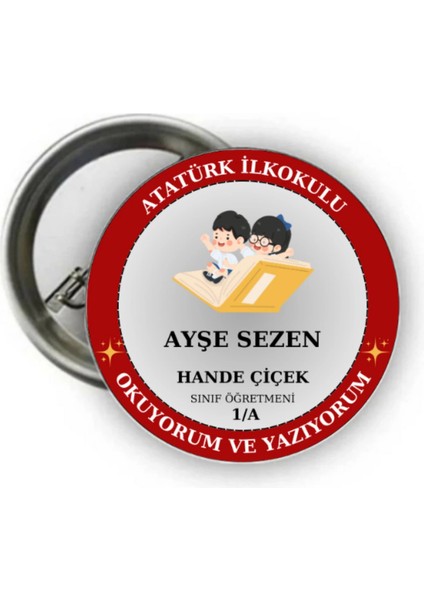 Okuyorum ve Yazıyorum Rozeti - Okuma Bayramı Rozeti ( 24 Adet )